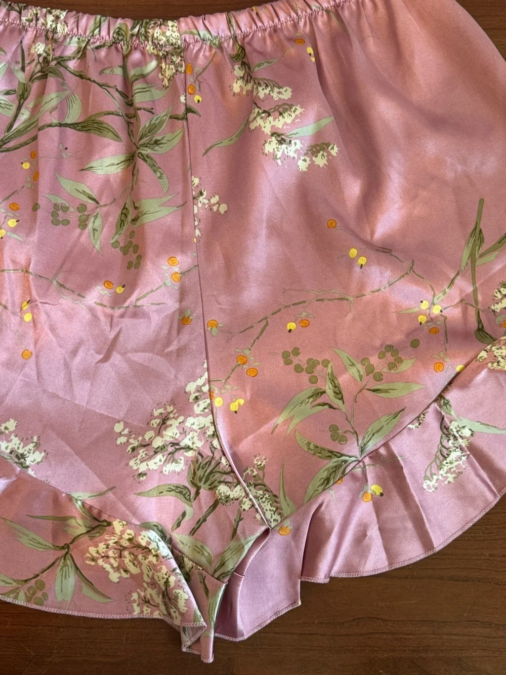 Unbranded 2XL Rose Pink Satin Floral Pajama Set